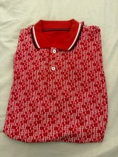 NEW CAROLINA HERRERA short sleeve polo T-shirt sizes L XL Red