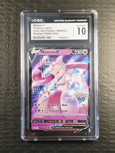 Mewtwo V SWSH223 Pokemon GO Battle Deck Promo Holo Rare Stamped CGC 10 Gem