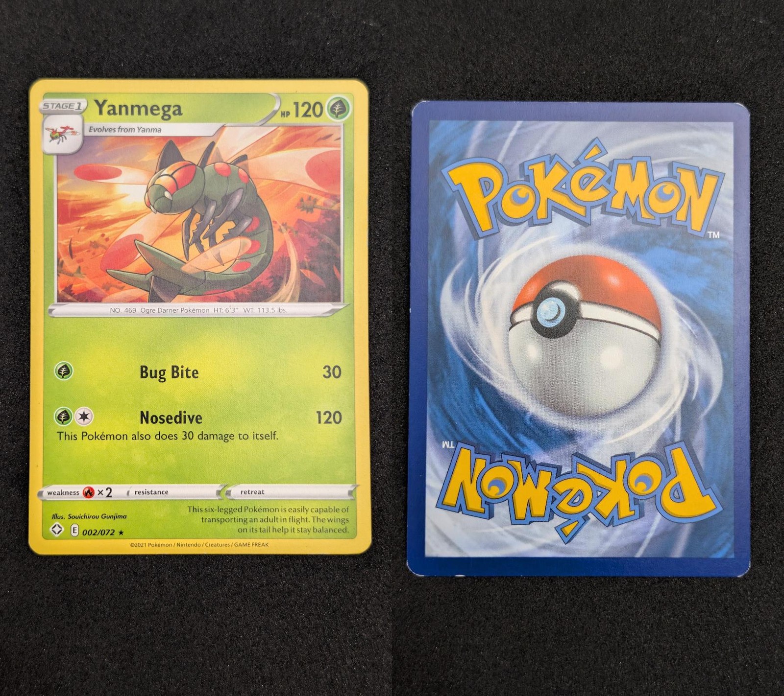 Yanmega 002/072 Rare Shining Fates Pokemon Lightly Played