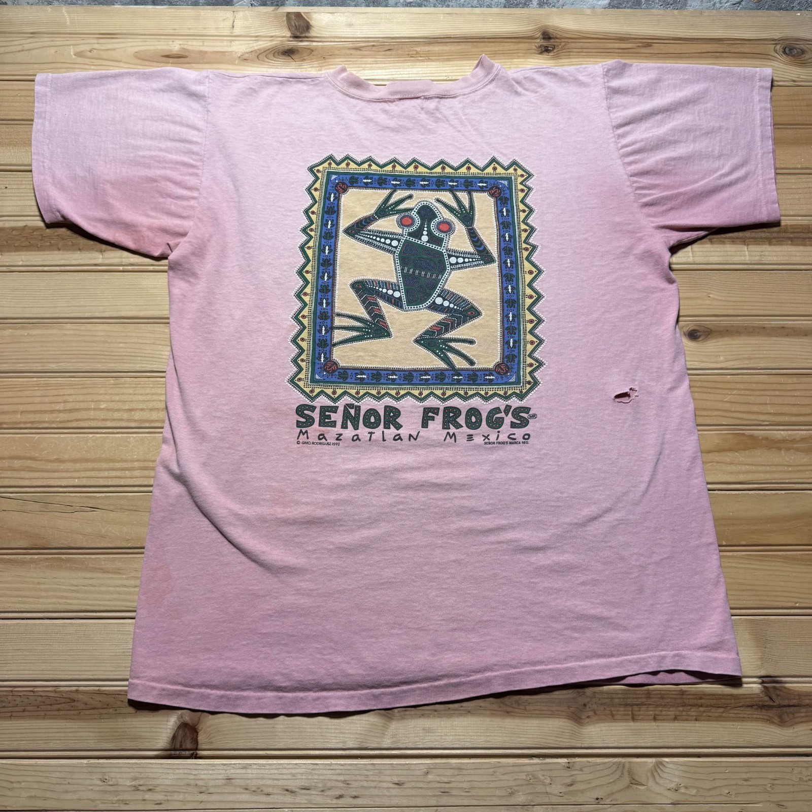 Vintage 1992 Senor Frog's Mazatlan Mexico Restaurant Bar Promo T-Shirt USA - XL