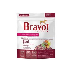 Bravo Homestyle Freeze Dried Raw Dog Food Topper, Beef, 4 lb, Grain Free