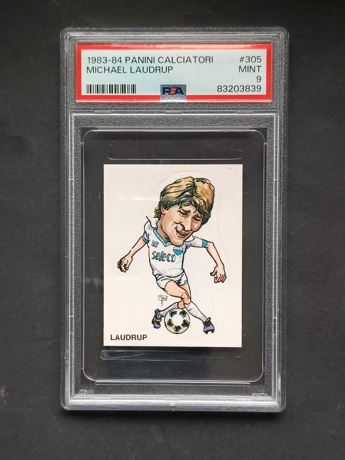 1983/84 Panini Footballers #305 Michael Laudrup Lazio PSA 9 Mint Figure