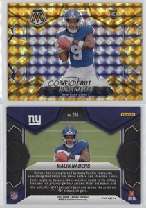 2024 Panini Mosaic NFL Debut Reactive Yellow Prizm Malik Nabers #284 Rookie RC