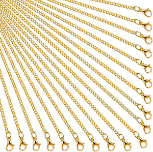 Authentic Hicarer 24 Pack Gold Plated Necklace Chain for Women Bulk 16-26 Inch 2 Mm Gold P