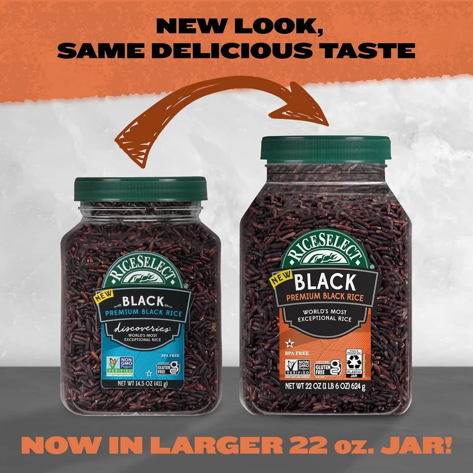Arroz negro RiceSelect Premium integral sin gluten sin OGM y arroz vegano Foto 3 de 4