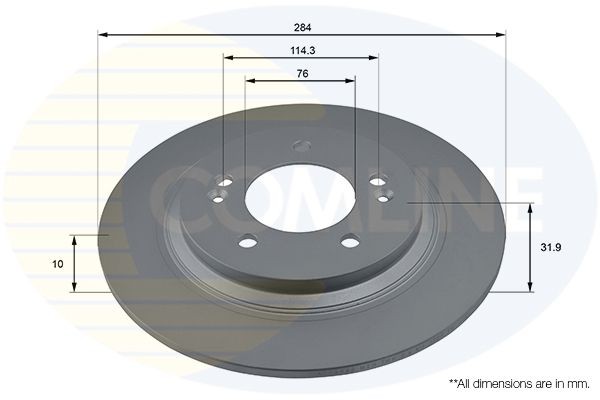 Brake Disc Rear Fits Hyundai Grandeur i30 Ioniq Kona Sonata Kia COMLINE ADC2846