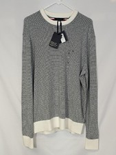 NWT Tommy Hilfiger Herringbone Crewneck Sweater Organic Pima Cotton Cashmere XL