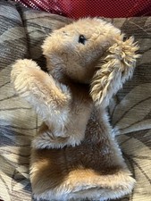 Vintage Dog hand puppet kids plush toy golden retriever 10" Plush Dog Puppet