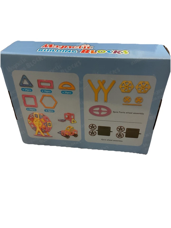 Magnetic Tiles Clear Colors 122 Pcs 3D Set Magnetic Building Toy Magnet STEM - Image 3 of 4