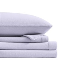 Flannel Fleece Size Sheet Set  Ultra Soft Anti-Static Plush King Lavender