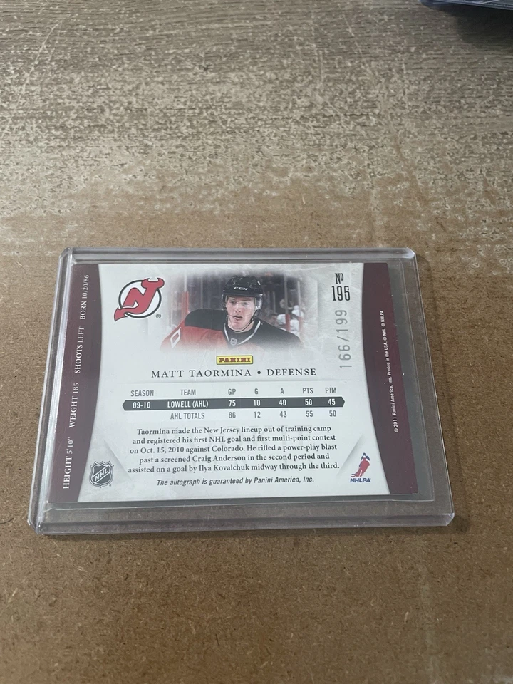 2010-11 Panini Dominion /199 Matt Taormina #195 Rookie Auto RC - Image 2 of 2
