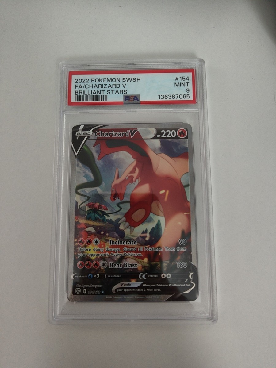 brilliant stars graded cards Charizard V #154 Brilliant Stars Custom Pokmon Extended Artwork Insert for PSA Graded Slabs