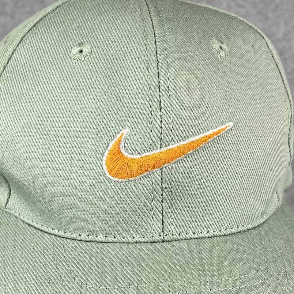Vintage 90s Nike Hat Mint Green Orange Swoosh Snapback Spellout Tour Turquoise - Image 2 of 4