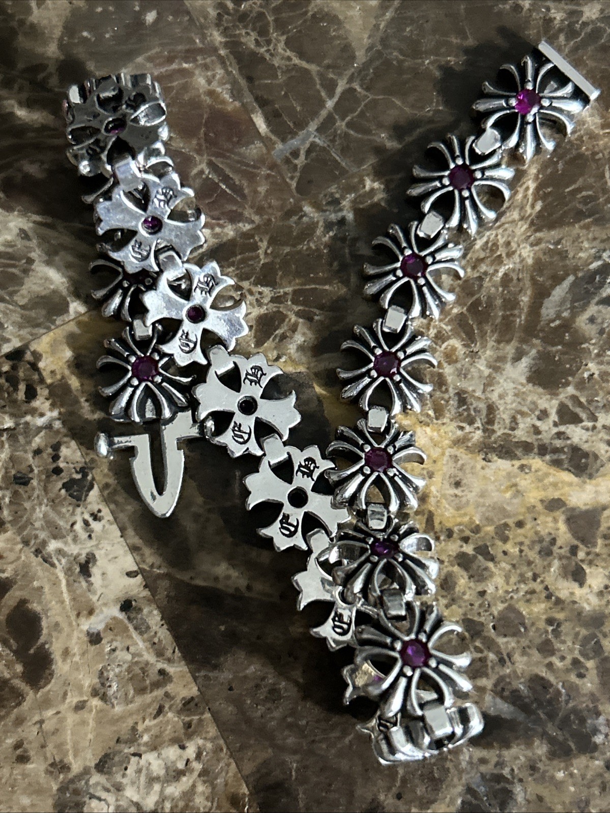 Chrome Hearts Unknown Gem Tiny E Cross Heart 9’’B… - image 4