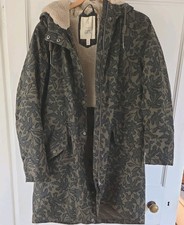 Seasalt Cornwall Plant Hunter 2 Waterproof Rain Coat Size 16 Green Floral 