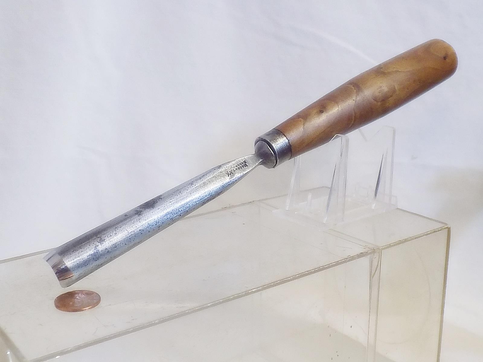 S.J. Addis London Wood Carving Gouge Chisel #10 Sweep 5/8" Cut 10.5" Long