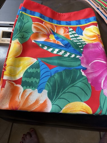 Tropical Hibiscus Floral Large Silky Scarf 44x60” Bright Colorful (tag removed) - Picture 4 of 5