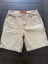 Jesse James Shorts Mens 33 Tan Workwear Carpenter Canvas Duck Utility Outdoor