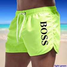Maillot De Bain Homme Court Avec Imprimé À Contraste Vert Fluo T1035CFE96