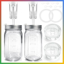 Fermentation Kit 32oz Wide Mouth Jars Glass Weights Airlocks Lids for Sauerkraut