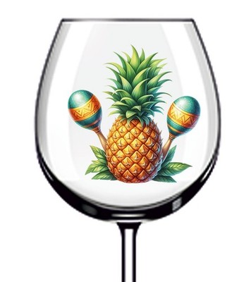 12x Ananas Küche Shop Vinyl Aufkleber Abziehbild Becher Weinglas Flasche Becher Van