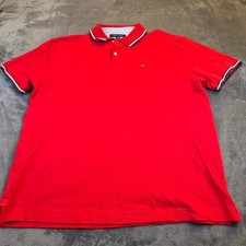 Tommy Hilfiger Red Custom Fit Polo Shirt Short Sleeve Mens Extra Large