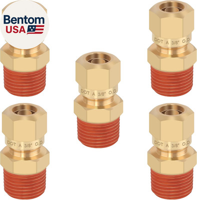 5PCS 3/8'' Tube OD X 3/8'' NPT Thread Connect Fittings Brass Union Straight Joint