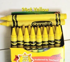 24ct Crayola Crayons (Yellow) Single Color Bulk Lot Wax Melting Crafts