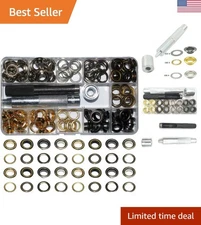 Convenient Brass Grommet Tool Set - 120 Mixed Eyelets for All Your DIY Needs