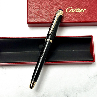 #ad Cartier Black Gold Composite Executive Rollerball Pen Rare AD VIP Gift $400.00