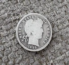 1898 BARBER 10 Cent One Dime Coin 90% Silver