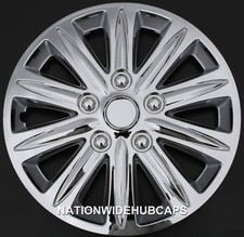 15 Set Of 4 Chrome Hub Caps Full Wheel Covers Rim Cover Wheels With Steel Clips