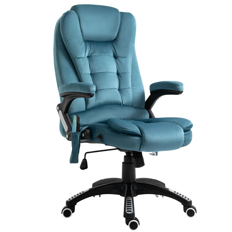 Vinsetto Office Chair with Heating and Massage Points, Blue, Refurbished