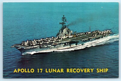 POSTCARD USS Ticonderoga CVS-14 Anti-Submarine Aircraft Apollo 17 Lunar Recovery