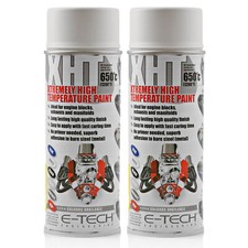 2 x E-Tech XHT 400ml High Temperature Car Engine Exhausts Metal Spray Paint 