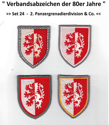 '' 4 x  2. Pz. Grenadierdivision & Co ''   BW  Set 24  - gewebt, alt, 80er Jahre