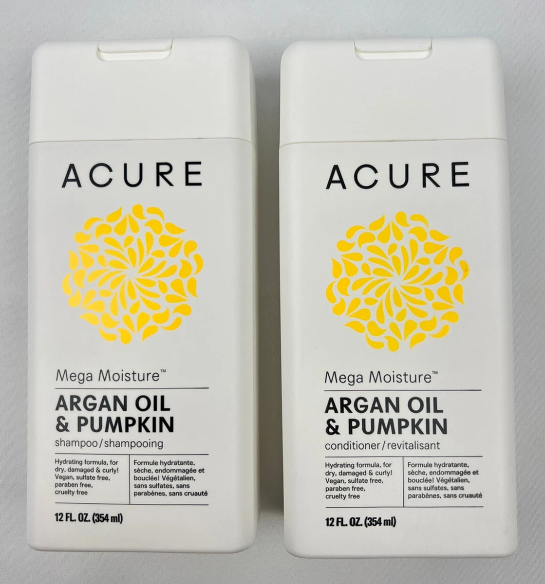 Acure Vegan Moisture Oil &amp; Pumpkin Shampoo &amp; 12oz Each - NEW eBay