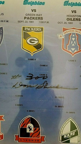 SIGNED 1991 DON SHULA MIAMI DOLPHINS #300 WIN "Uncut" Ticket Sheet Autograph COA - Picture 3 of 6