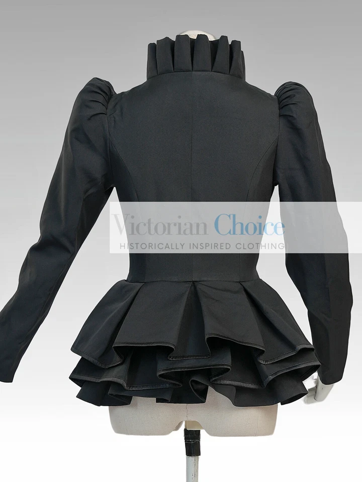 Black Edwardian Vintage Blazer Jacket Steampunk Gothic Girl Cosplay Theater C031 - Image 3 of 4