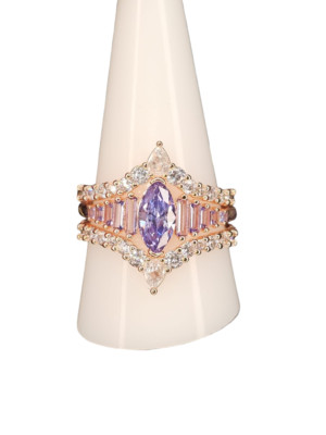 Bomb Party Dec Birthday Ring RBP8475, A Star Is Revealed, Sz11-Rose Gold Plating