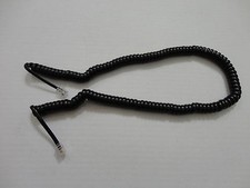 10 Pack-12 FOOT Modular Coiled Telephone BLACK Handset Phone Cord 12ft. 12' Feet