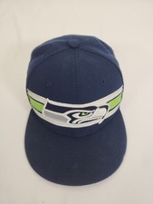 New Era 9Fifty Youth Cap Seattle Seahawks Navy Blue Snapback Hat - Used