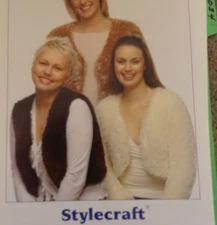 Stylecraft Knitting Pattern 8034 Eskimo DK Faux Fur 32-42" Tops Vest