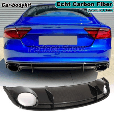 Dry Carbon Heckdiffusor Heckschürze Diffusor Ansatz Passt für Audi RS7 C7 14-18