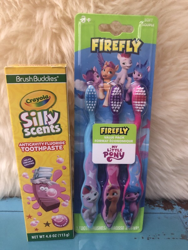 Bundle Of Firefly My Little Pony Soft Toothbrushes And Brush Buddies Silly TP