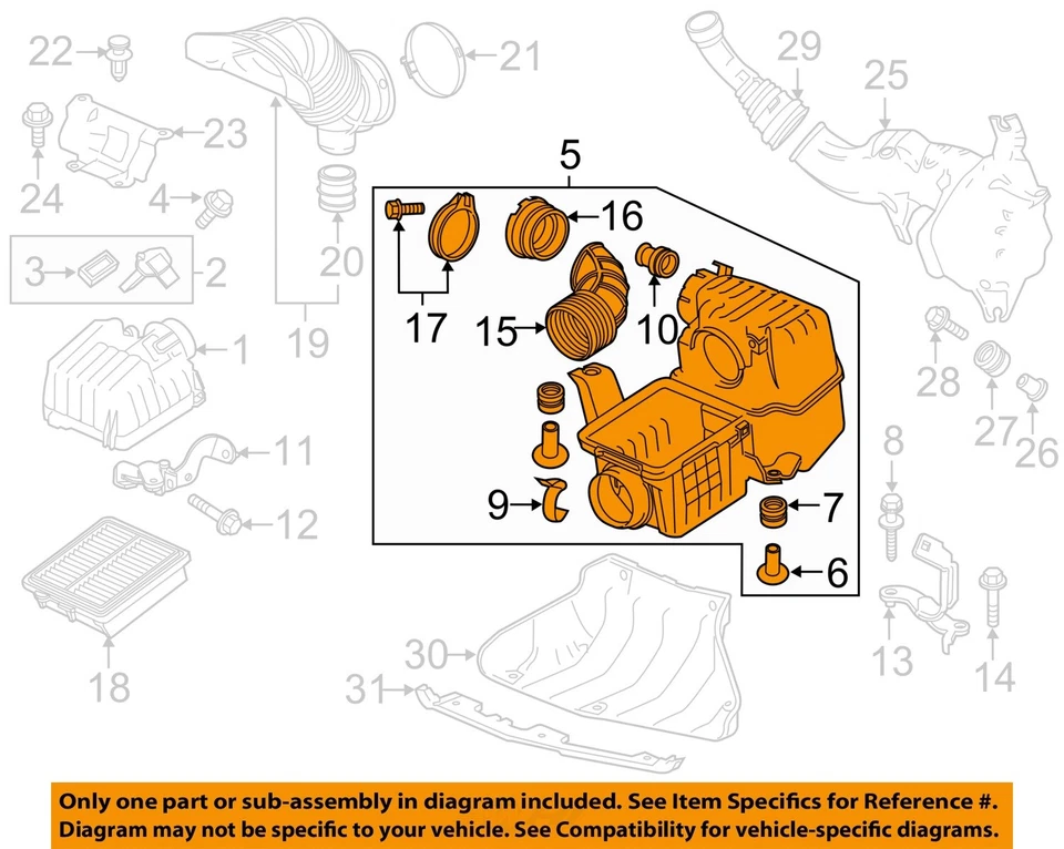 Used Air Cleaner Assembly fits: 2013 Honda Cr-z Grade A - Image 3 of 4