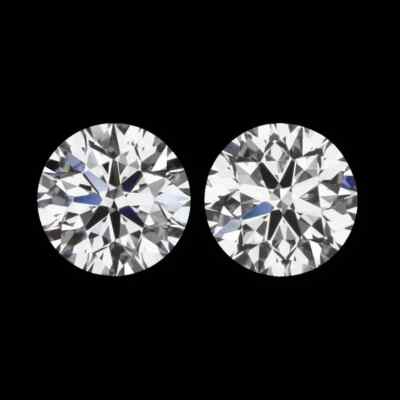 Premium 1 Ct Natural White Diamond Pair - VVS1 D Grade, Certified W94