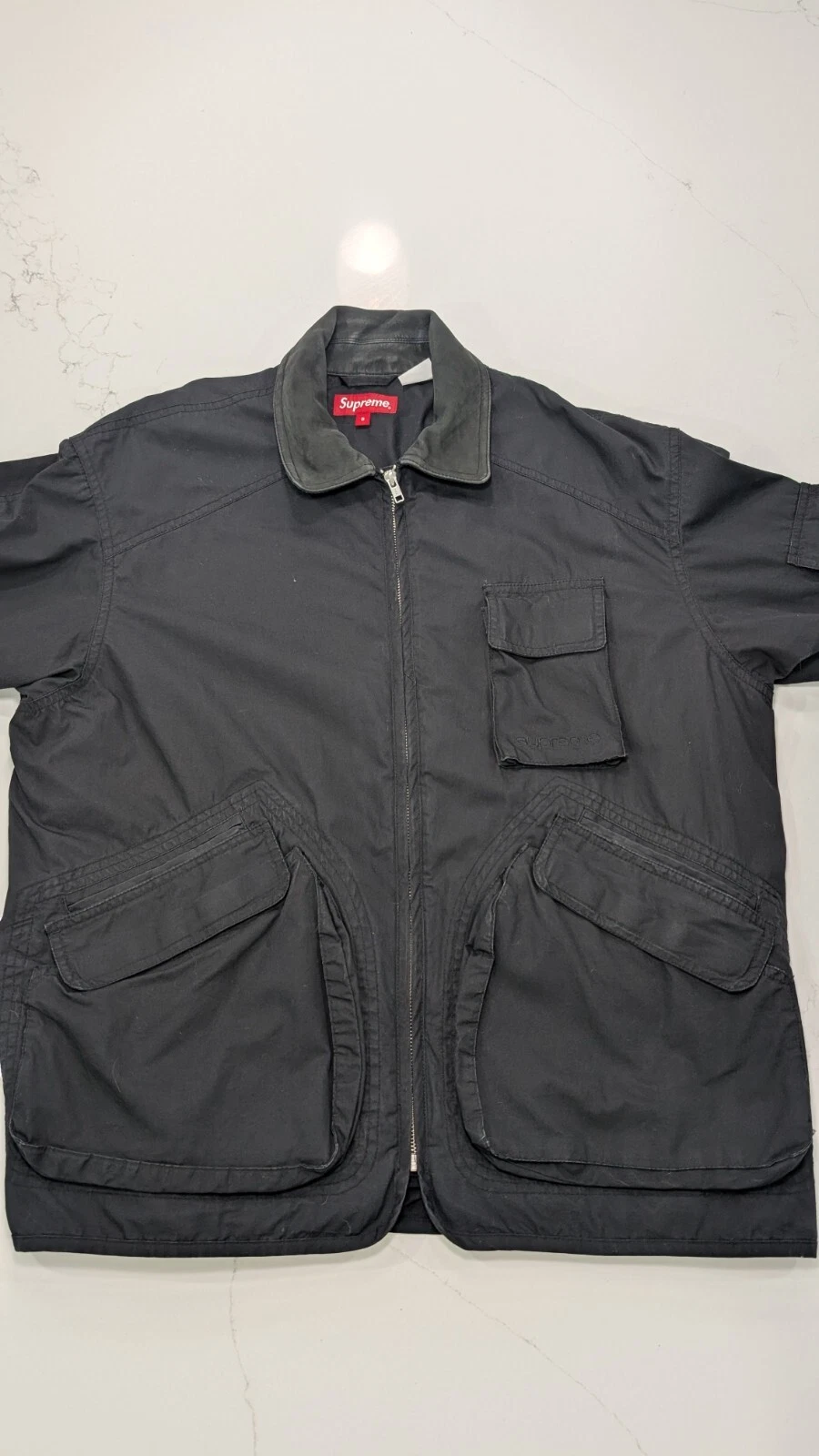 Veste utilitaire Supreme col cuir de vache coton coquillage noir Taille : S