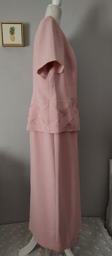 Adriana Papell dress suits Women Pink Zipper Back One Piece Size 16W Vintage - Picture 5 of 12