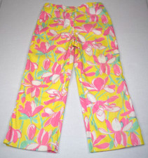 Vintage Pants Lilly Pulitzer Size W32 60s Pink Flower Sunshine Lined Made USA